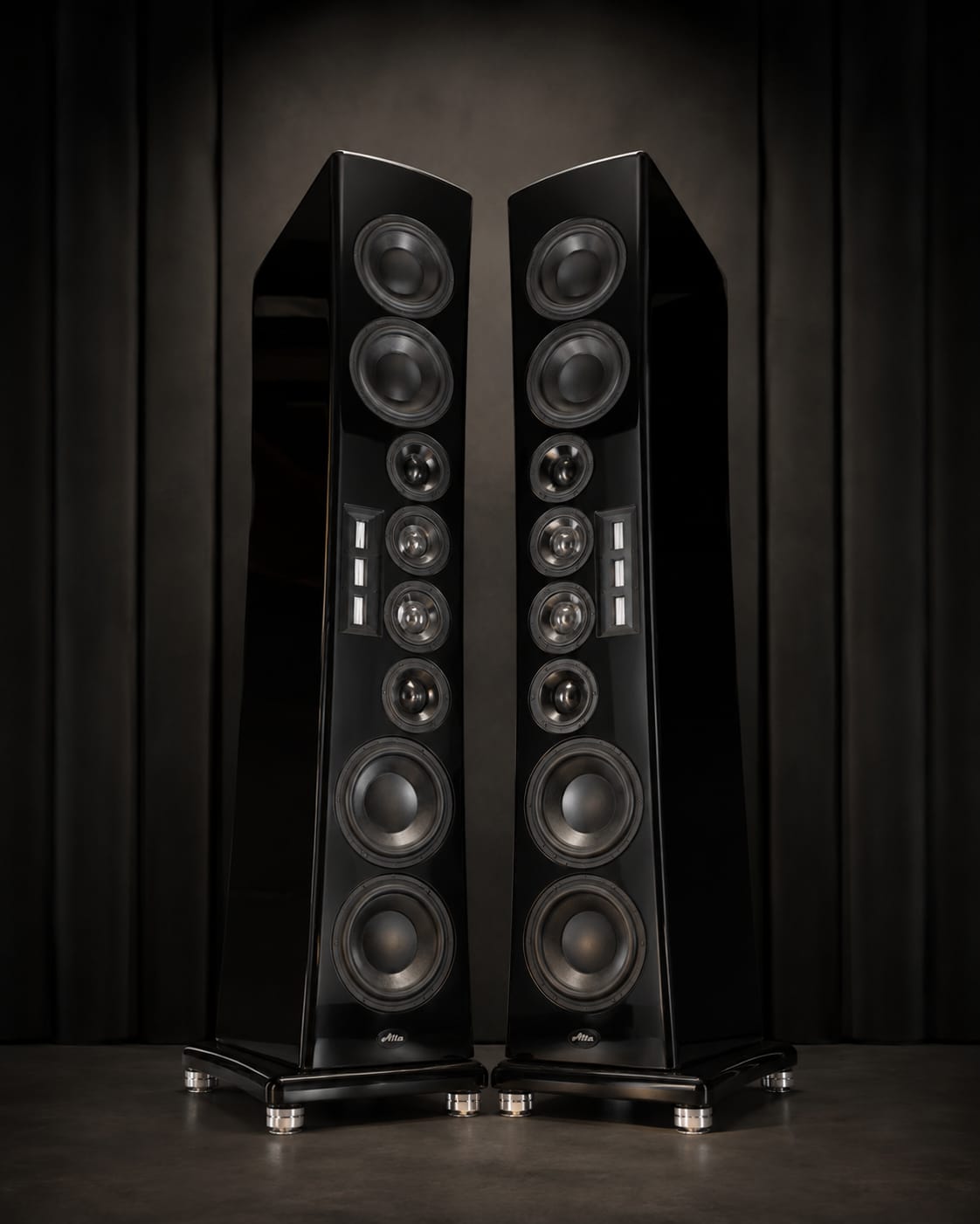 The pair, in high gloss black